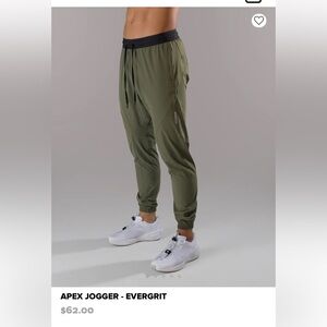 Alphalete Apex Jogger in Evergrit Olive with Black Waistband small